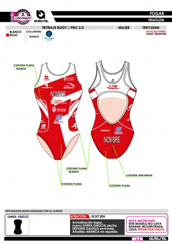 Tritraje Body PRO 2.0 - Rojo