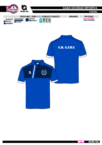 Polo MC PRO 1.1 Cuello Clásico - Royal