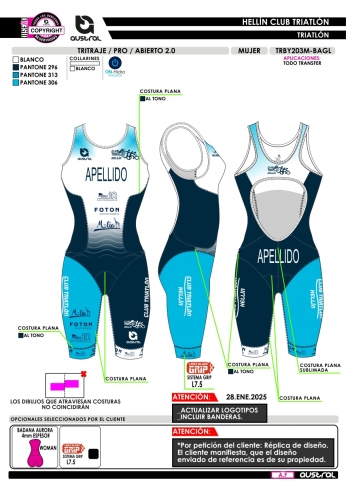 Tritraje PRO abierto 2.0 - Azul