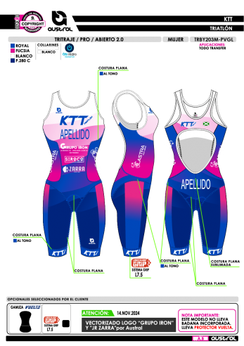 Tritraje abierto PRO 2.0 - Royal