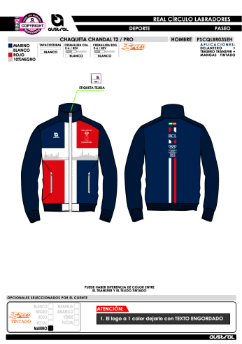 Chaqueta chandal T2 PRO - deporte -...