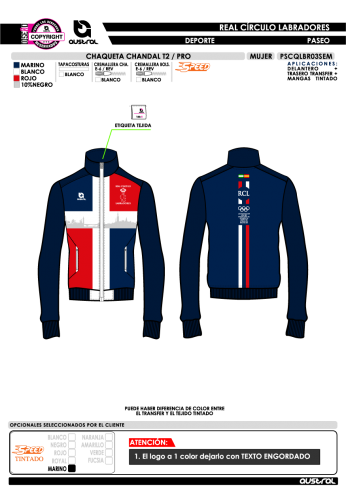 Chaqueta chándal T2 PRO - Deporte -...