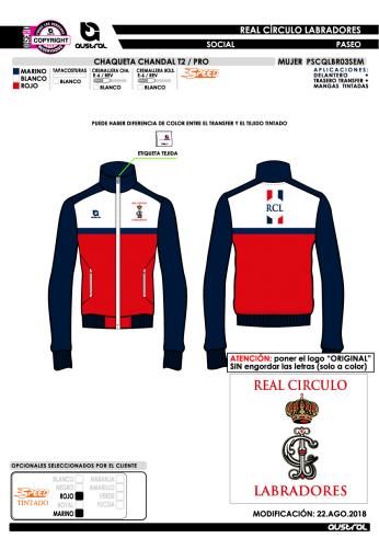 Chaqueta chandal T2 PRO - Social - Rojo