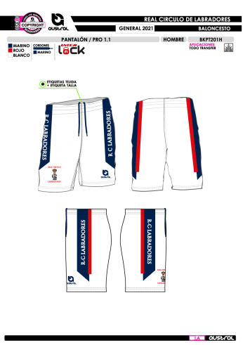 Pantalon baloncesto - Blanco - General