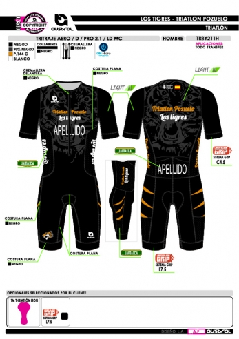 Tritraje AERO D PRO 2.1 LD MC - Negro