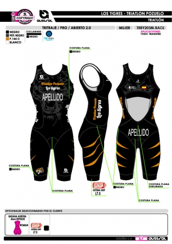 Tritraje PRO abierto 2.0 - Negro Tritraje PRO abierto 2.0 - Negro