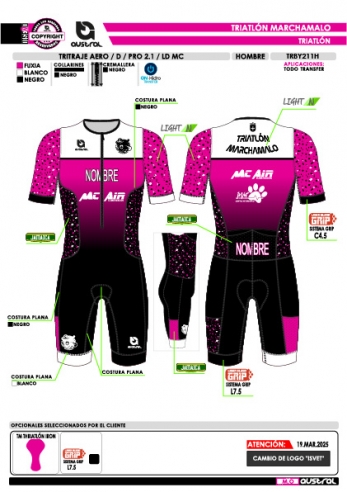 Tritraje AERO D PRO 2.1 LD MC - Fucsia