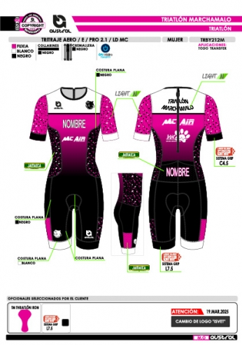 Tritraje AERO E PRO 2.1 LD MC - Fucsia