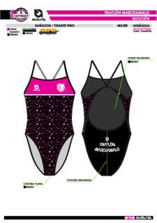 Bañador Tirante Fino - Fucsia 2