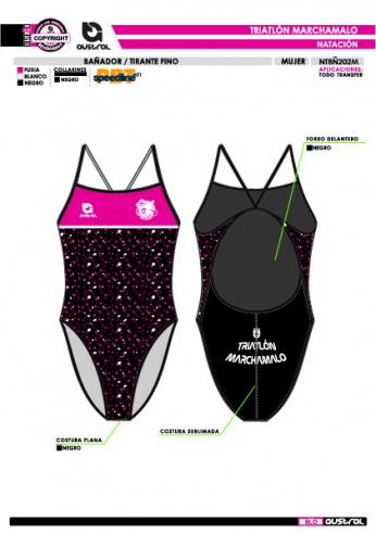 Bañador Tirante Fino - Fucsia