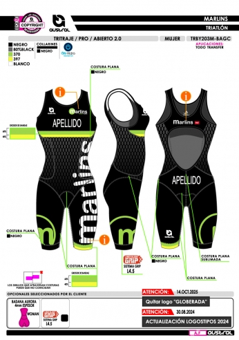 Tritraje PRO abierto 2.0 - Negro