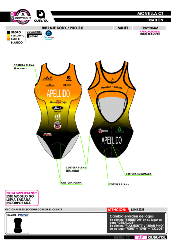 Tritraje Body PRO 2.0 - Naranja