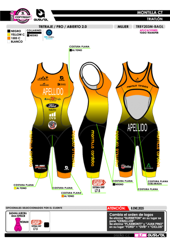 Tritraje PRO abierto 2.0 - Naranja