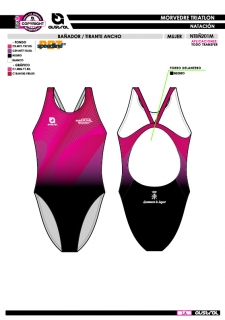 Bañador Tirante Ancho - Fucsia 2