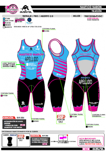 Tritraje PRO 2.0 Abierto - Azul