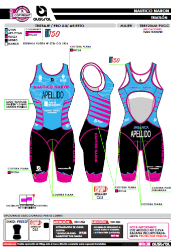 Tritraje PRO abierto 3.0 - Azul