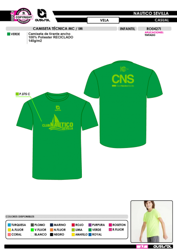 Camiseta Técnica MC IM - Vela -Verde