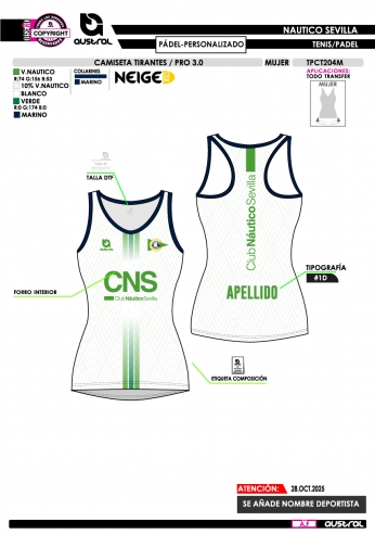 Camisa Tirantes PRO 3.0 - Pádel...