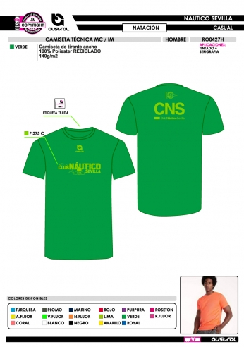 Camiseta Técnica MC IM - Natación -...