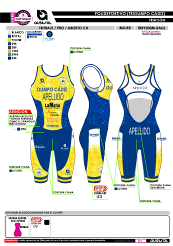 Tritraje PRO abierto 2.0 - Royal