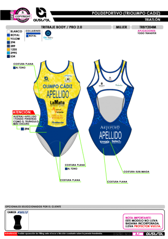 Tritraje body PRO 2.0 - Royal