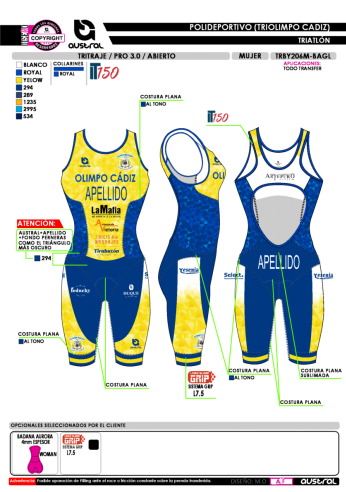 Tritraje PRO abierto 3.0 - Royal Tritraje PRO abierto 3.0 - Royal