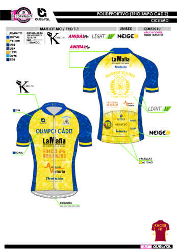 Maillot MC PRO 1.1 - Amarillo