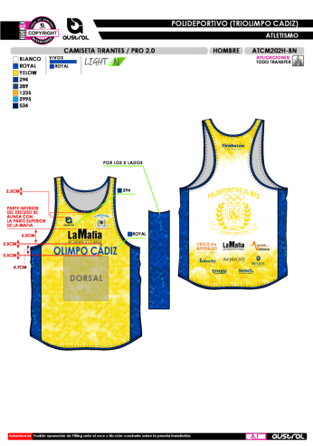 Camiseta Tirantes PRO 2.0 - Amarillo