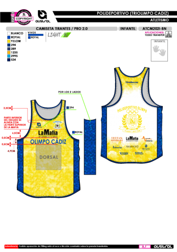 Camiseta Tirantes PRO 2.0 - Amarillo