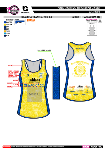 Camiseta Tirantes PRO 3.0 - Amarillo
