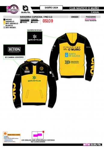 Sudadera Capucha PRO 2.3 - Amarillo