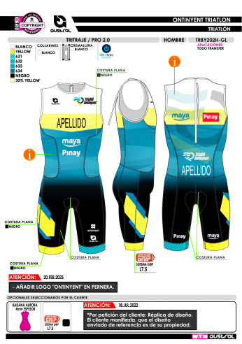 Tritraje PRO 2.0 - Azul