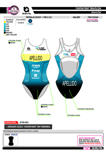 Tritraje body PRO 2.0 - Azul