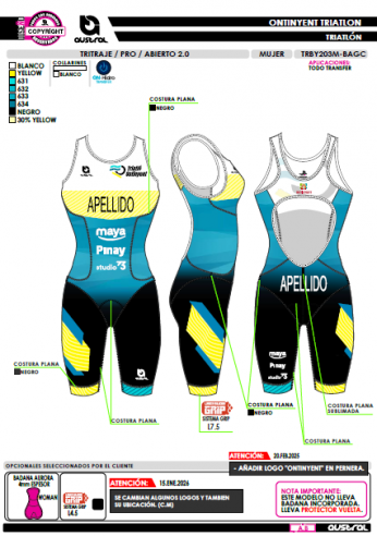 Tritraje PRO abierto 2.0 - Azul