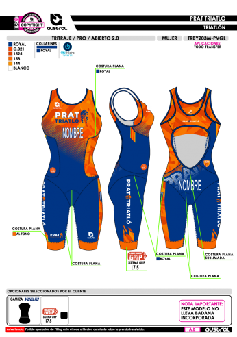 Tritraje PRO abierto 2.0 - Royal