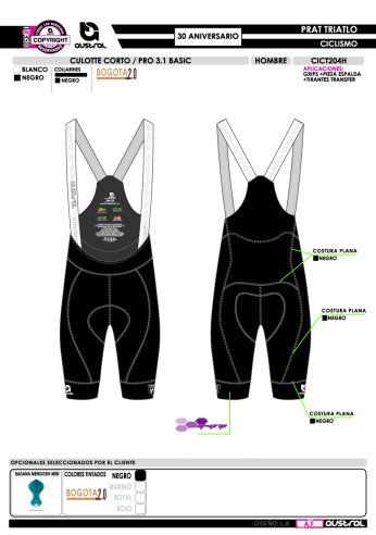 Culotte Corto PRO 3.1 Basic - Negro