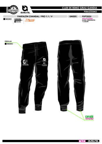 Pant. Largo Chándal PRO 1.1 V - Negro