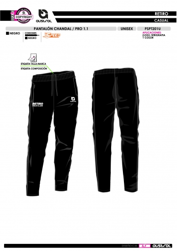 Pant. Chándal PRO 1.1 - Negro