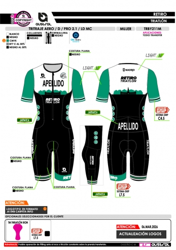 Tritraje AERO D PRO 2.1 LD MC - Negro