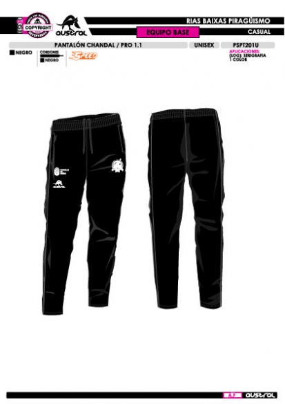 Pant. Chandal PRO 1.1 Equipo Base Negro
