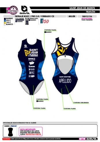 Tritraje Body 3.0 cerrado CE - Marino