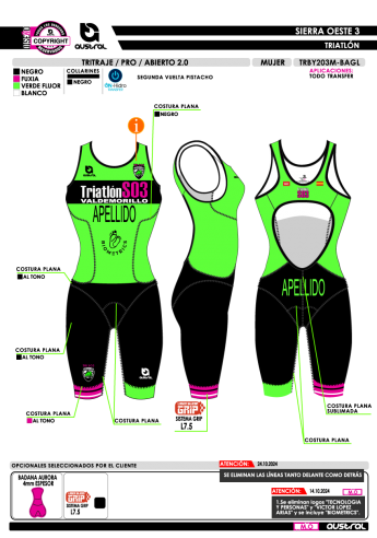 Tritraje PRO Abierto 2.0 - Verde