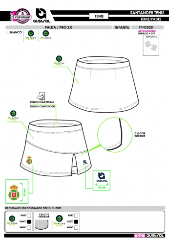 Falda PRO 2.0 - Tenis - Blanco