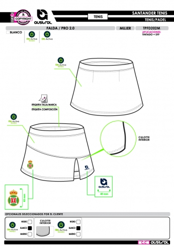Falda PRO 2.0 - Tenis - Blanco