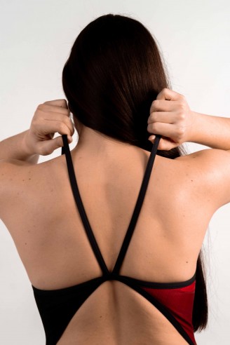 Bañador Tirante Fino  " V " - Rojo