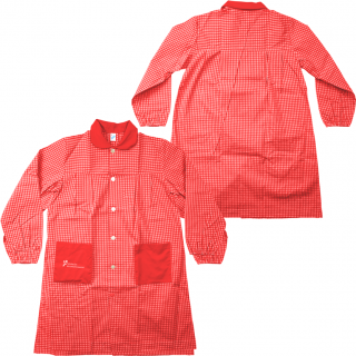 Bata clase cuadros roja