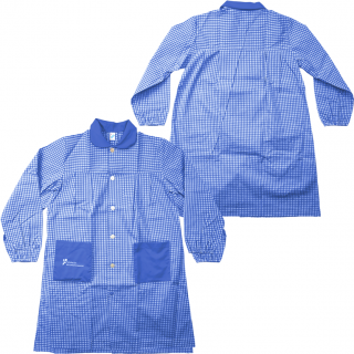 Bata clase cuadros azul 2