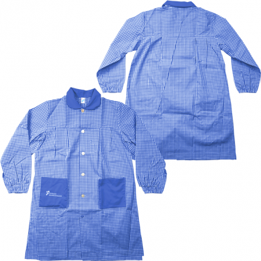 Bata clase cuadros azul