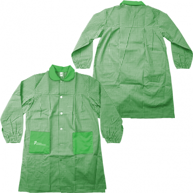 Bata clase cuadros verde