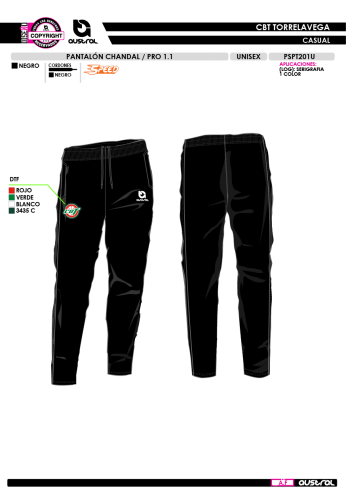 Pant. Chándal PRO 1.1 - Negro